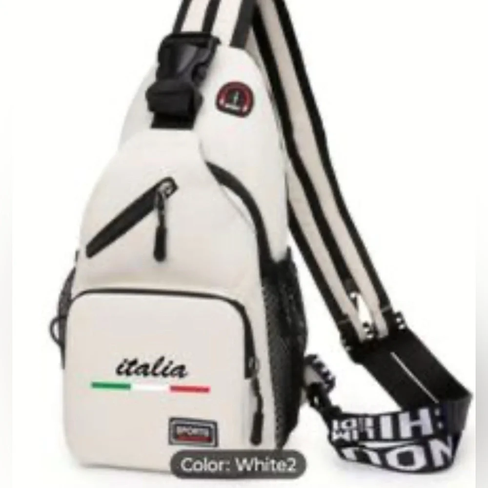 NWOT Light Gray Italia Stylish Versatile Crossbody Sling Bag / Backpack